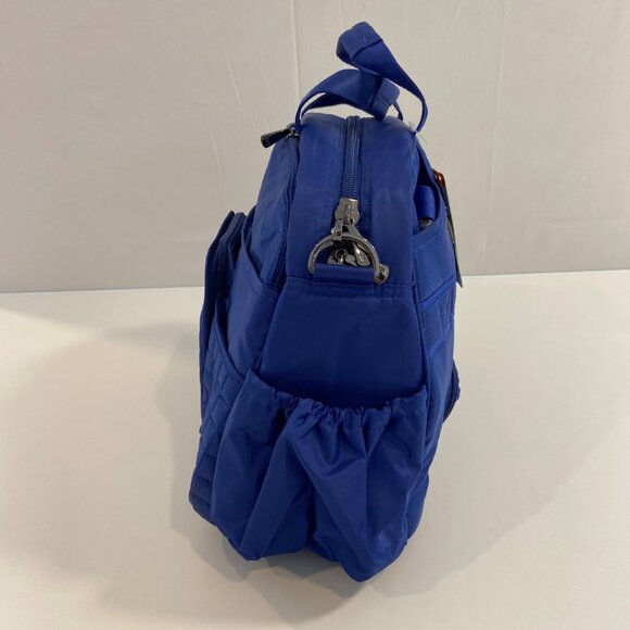 Lug Tuk Tuk Quilted Blue Nylon Carryall or Diaper Bag With Multiple Pockets & Ad - Picture 8 of 10